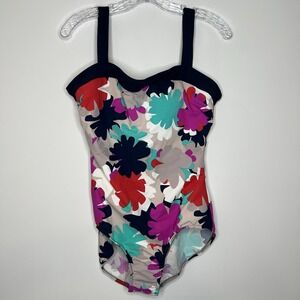 Miraclesuit One Piece Swimsuit NWOT Size 14 Navy‎ Multicolor Floral Swim